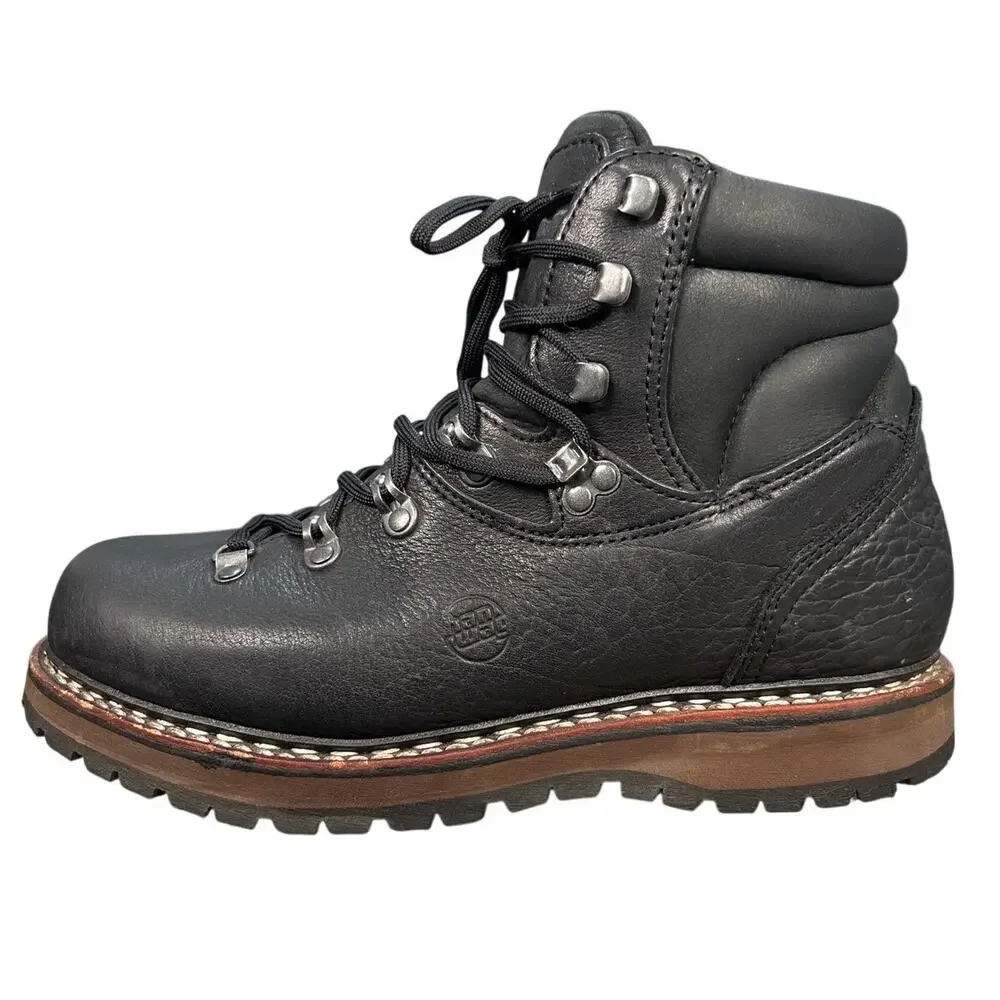 Han Wag Men’s Tashi Black Leather Hiking Trail Boot Size US 8.5
